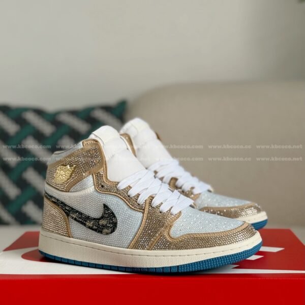 Jordan 1 Hand-Set Rhinestones High Sneakers