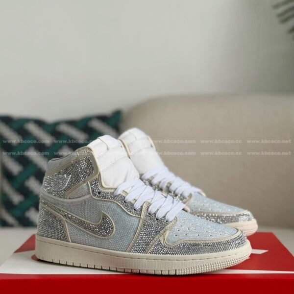 Jordan 1 Hand-Set Rhinestones High Sneakers