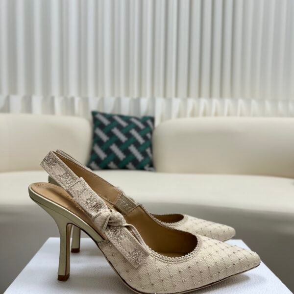 Dior 2024 Spring/Summer Catwalk Style Ribbon Crystal High Heels / Heel Height: 9.5cm