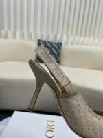 Dior 2024 Spring/Summer Catwalk Style Ribbon Crystal High Heels / Heel Height: 9.5cm - Image 11