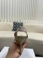 Dior 2024 Spring/Summer Catwalk Style Ribbon Crystal High Heels / Heel Height: 9.5cm - Image 7