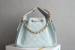 Chanel 𝟮𝟓𝐬𝐁𝐚𝐠 Hippie Shopping Bag Small Light Blue - Image 2