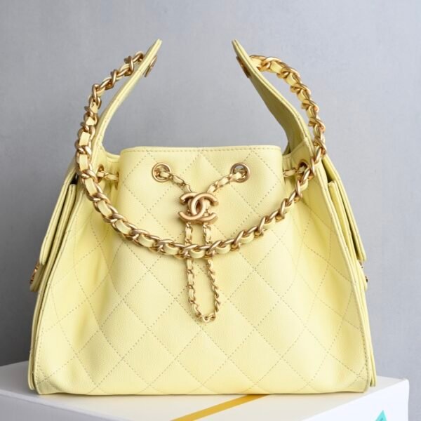 Chanel 𝟮𝟓𝐬𝐁𝐚𝐠 Hippie Shopping Bag Small Chick Yellow