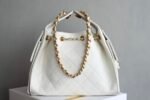 Chanel 𝟮𝟱𝐒𝐁𝐚𝐠 Hippie Shopping Bag Small White - Image 2