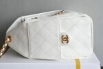 Chanel 𝟮𝟱𝐒𝐁𝐚𝐠 Hippie Shopping Bag Small White - Image 9