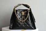 Chanel 𝟮𝟱𝗰 Early Spring 𝐛𝐚𝐠 Hippie Shopping Bag Small Black