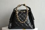 Chanel 𝟮𝟱𝗰 Early Spring 𝐛𝐚𝐠 Hippie Shopping Bag Small Black - Image 2