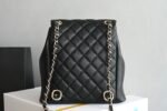 Chanel 𝟐𝟓𝐏 Double Pocket Frog Vintage Backpack Black Medium - Image 2