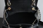 Chanel 𝟐𝟓𝐏 Double Pocket Frog Vintage Backpack Black Medium - Image 3