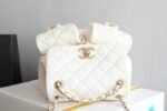 Chanel 𝟐𝟓𝐏 Double Pocket Frog Vintage Backpack White Medium - Image 7