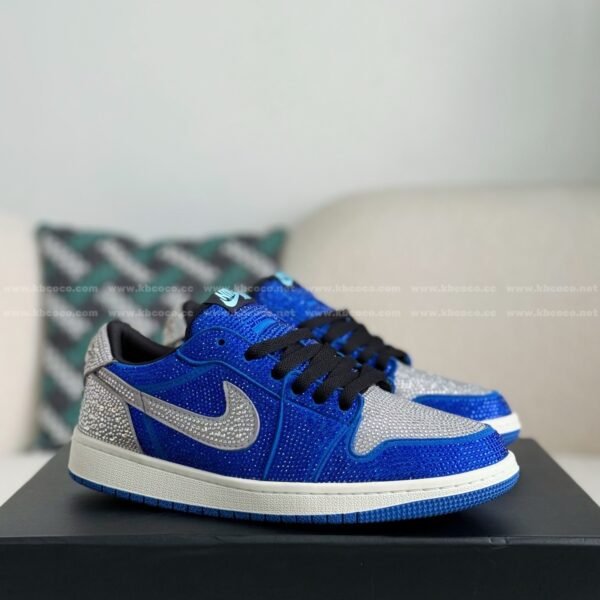 Jordan 1 Hand-Set Rhinestones Low Sneakers