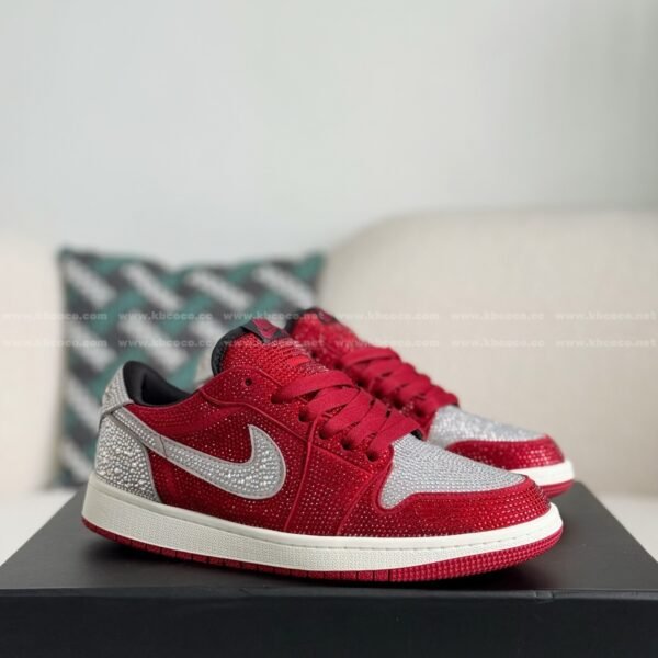 Jordan 1 Hand-Set Rhinestones Low Sneakers