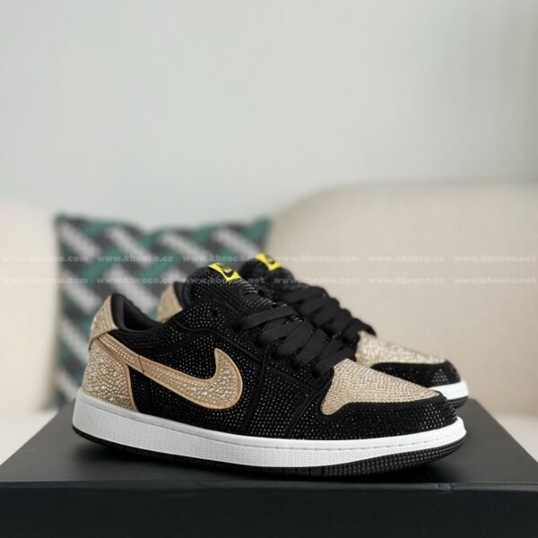 Jordan 1 Hand-Set Rhinestones Low Sneakers