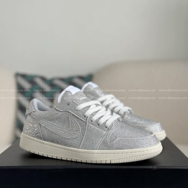 Jordan 1 Hand-Set Rhinestones Low Sneakers