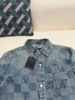 Louis Vuitton checkerboard pearl button denim short sleeve - Image 8