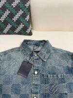 Louis Vuitton checkerboard pearl button denim short sleeve - Image 4