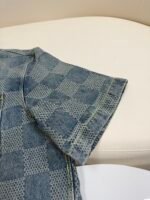 Louis Vuitton checkerboard pearl button denim short sleeve - Image 3