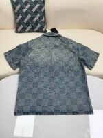 Louis Vuitton checkerboard pearl button denim short sleeve - Image 2