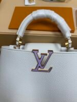 Louis Vuitton x TM Capucines handbag in white and purple. Model: M13253 Dimensions: 27 cm x 17.3 cm x 9 cm. - Image 13