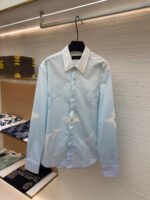 LOUIS VUITTON24SS printed cotton poplin long sleeved shirt