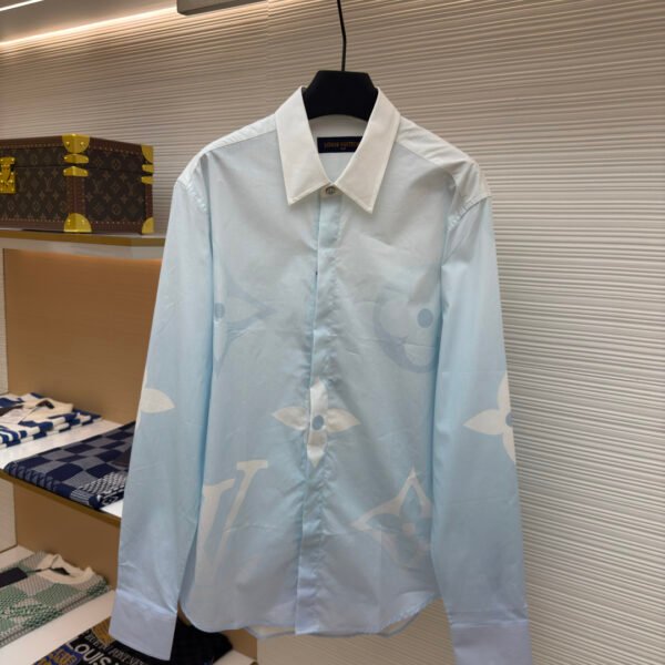 LOUIS VUITTON24SS printed cotton poplin long sleeved shirt
