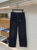LOUIS VUITTON SS25 plaid gradient plush jeans