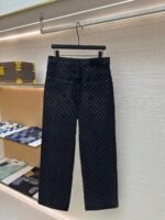 LOUIS VUITTON SS25 plaid gradient plush jeans - Image 2