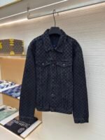 LOUIS VUITTON SS25 plaid gradient plush denim jacket