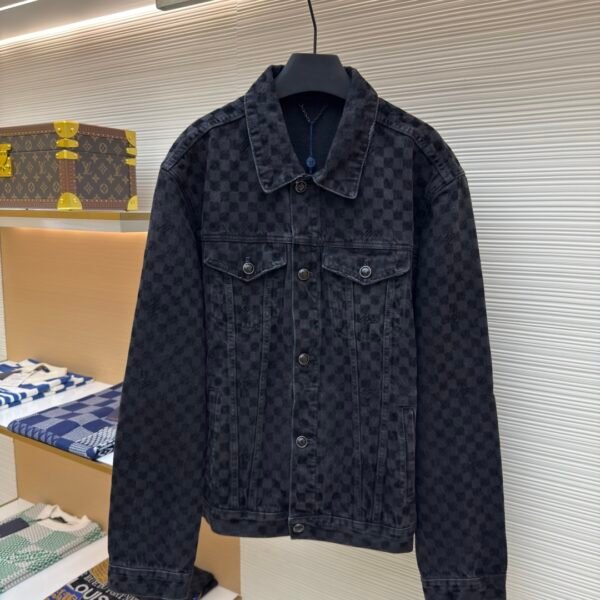 LOUIS VUITTON SS25 plaid gradient plush denim jacket