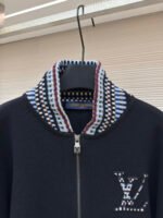 LOUIS VUITTON LOGO Embroidered Knitted Flight Jacket - Image 9