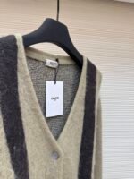 CELINE contrasting mohair cardigan - Image 4