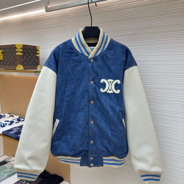 Celine washed denim baseball jacket
