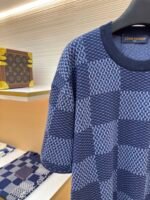 LOUIS VUITTON plaid nail bead wool woven short sleeved shirt - Image 9