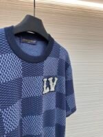 LOUIS VUITTON plaid nail bead wool woven short sleeved shirt - Image 4