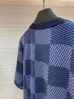 LOUIS VUITTON plaid nail bead wool woven short sleeved shirt - Image 3