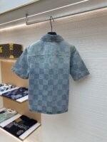 LOUIS VUITTON checkerboard blue denim short sleeved shirt - Image 2