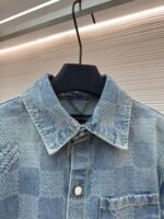 LOUIS VUITTON checkerboard blue denim short sleeved shirt - Image 9