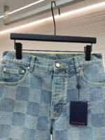 LOUIS VUITTON checkerboard denim shorts - Image 9