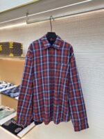 Balenciaga plaid double layered shirt jacket