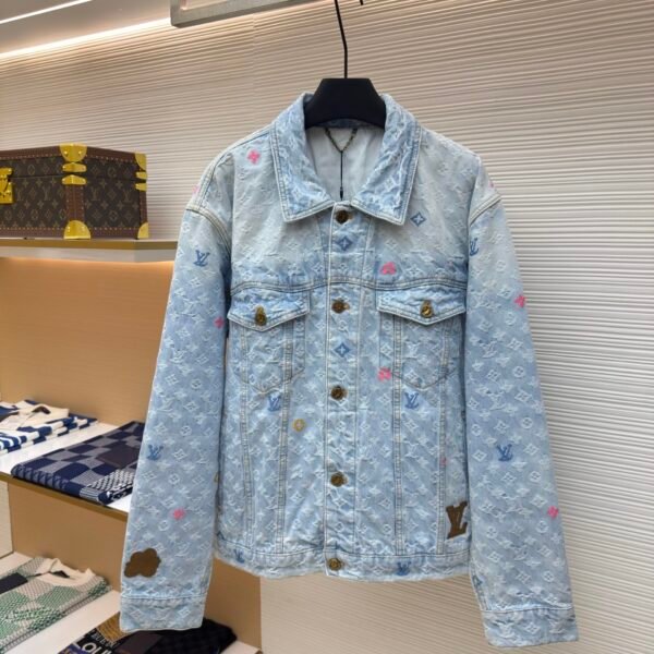 LOUIS VUITTON colored letter jacquard denim jacket