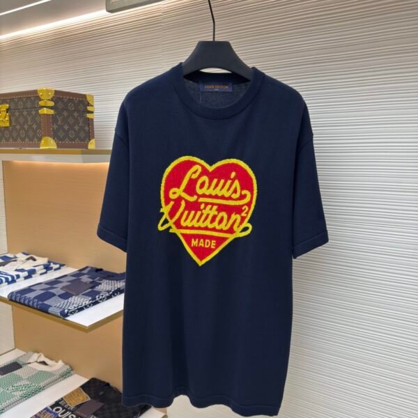 LOUIS VUITTON Jacquard Heart Pattern Short Sleeve
