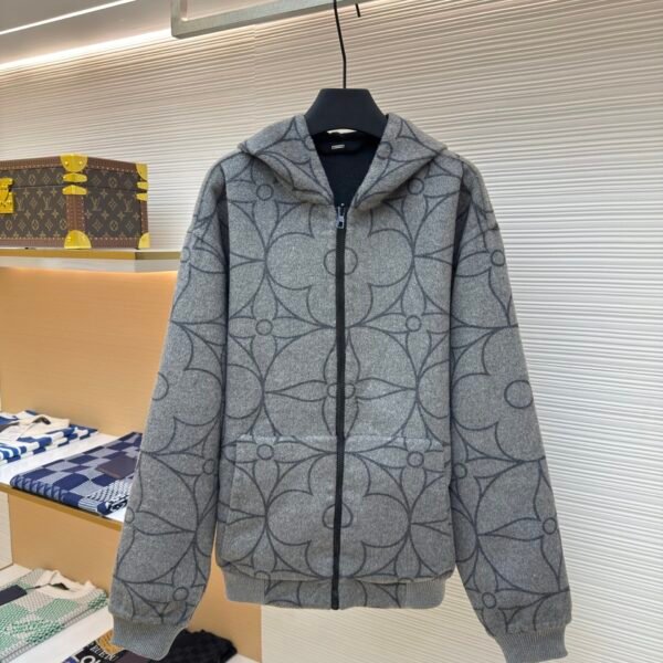 LOUIS VUITTON Circle Flower Double sided Woolen Coat