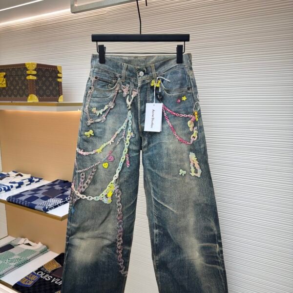 Acne Studios Chain 3D Printed Straight leg Jeans