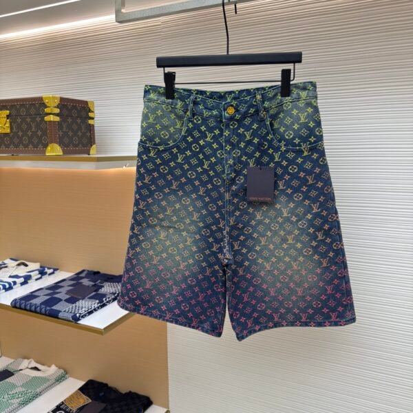 LOUIS VUITTON Gradient Jacquard Denim Shorts