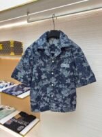 LOUIS VUITTON floral embroidered letter short sleeved shirt