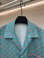 LOUIS VUITTON Jacquard Full Print Mulberry Silk Short Sleeve Shirt - Image 3