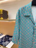 LOUIS VUITTON Jacquard Full Print Mulberry Silk Short Sleeve Shirt - Image 4
