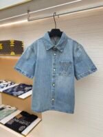 LOUIS VUITTON logo denim short sleeved jacket