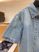LOUIS VUITTON logo denim short sleeved jacket - Image 8