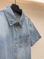 LOUIS VUITTON logo denim short sleeved jacket - Image 4